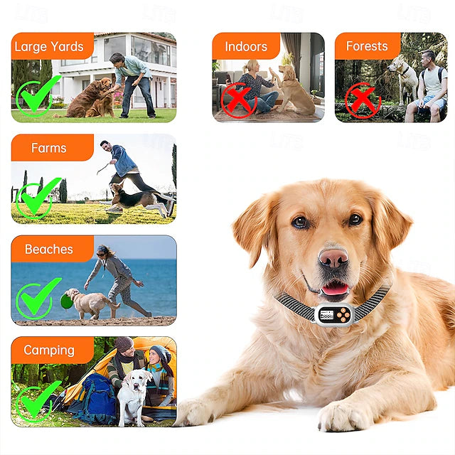 Dog Wireless Fence Portable Lightweight Durable Plastic Black 1 PC
