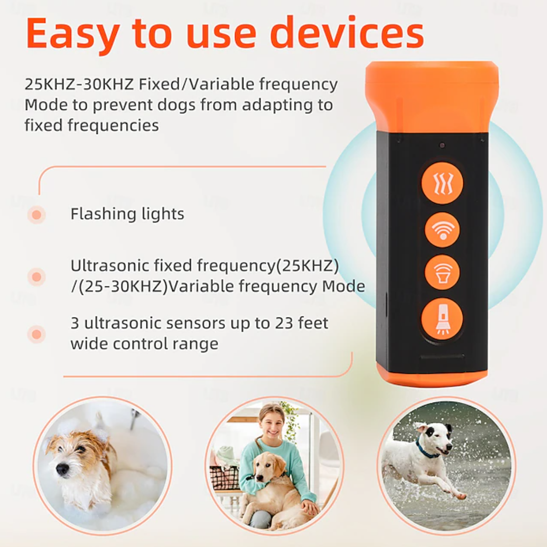 Ultrasonic Dog Bark Control Device SU40 High-Power Dog Repellent with LED light