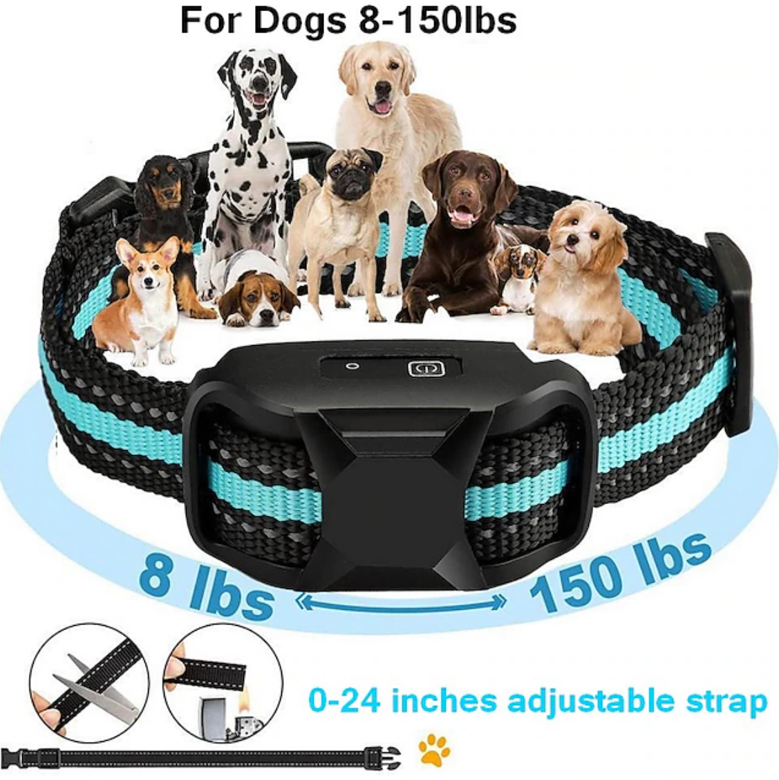 3300Ft Remote No Shock Pet Dog Training Collar Rechargeable IPX7 Waterproof E Collar Beep Vibration Human Dog Trainer