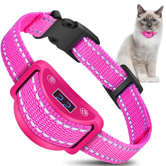 Pink Cat Stop Barkfor Cats Prevent Meowing 5 Levels of Progressive Training